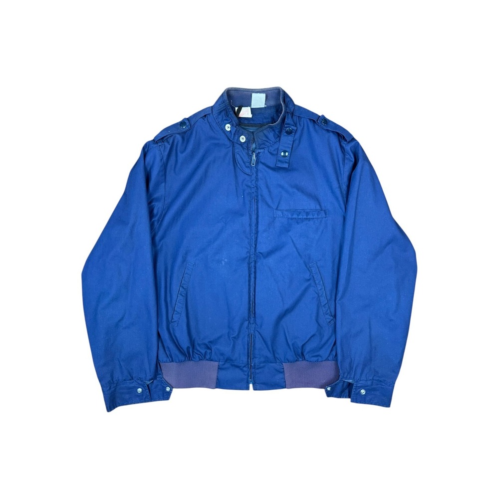Vintage 80s Unitog Jacket Mens Medium Navy Blue Workwear Union Made In USA